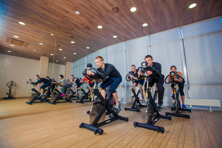 Ett spinningpass på gymmet