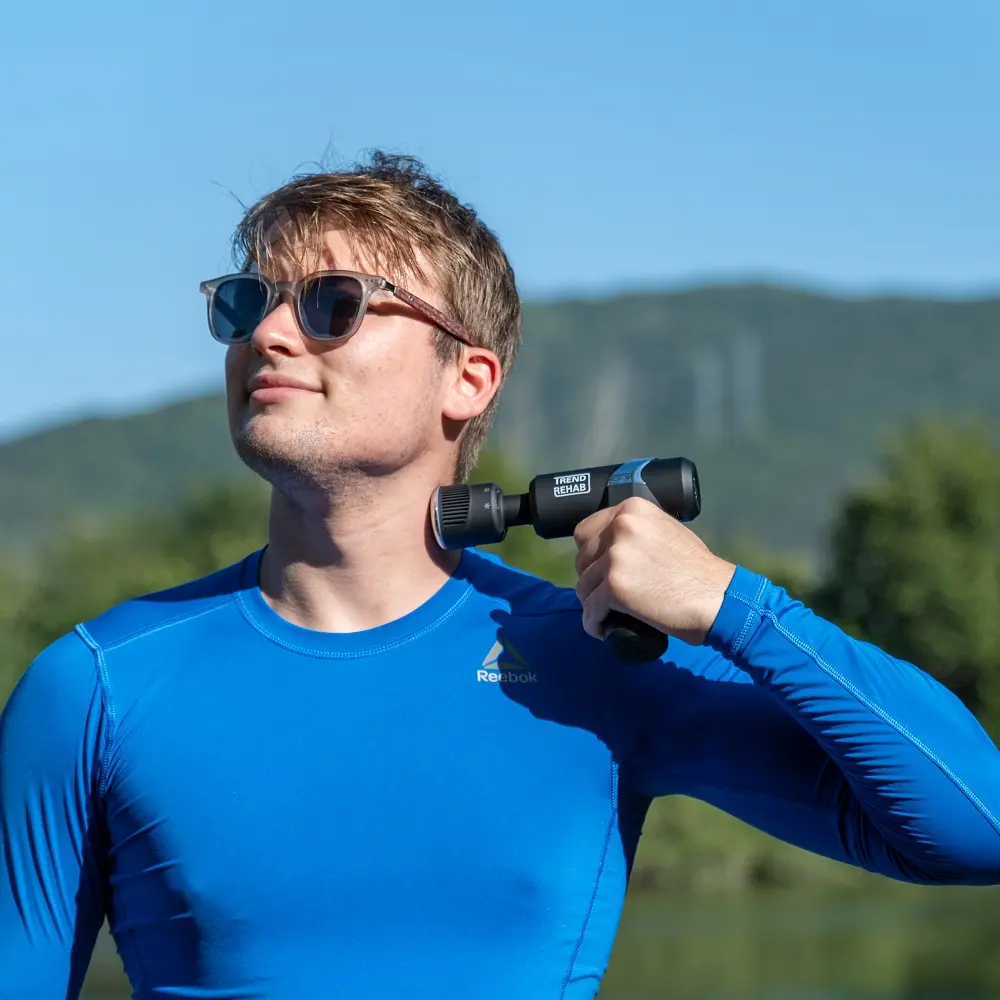 Användning av en massagepistol utomhus