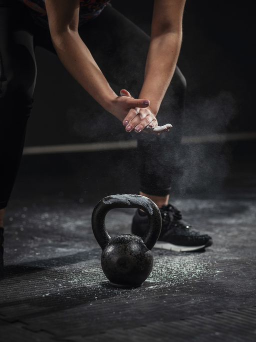 Greppet är viktigt på en kettlebell